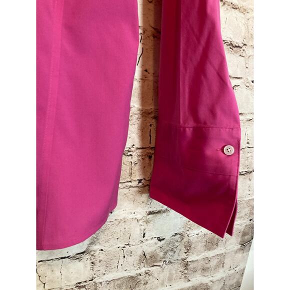 Talbots Haberdashery Top Womens 16 Hot Pink Button Up Wrinkle‎ Resistant Cotton - Picture 4 of 12